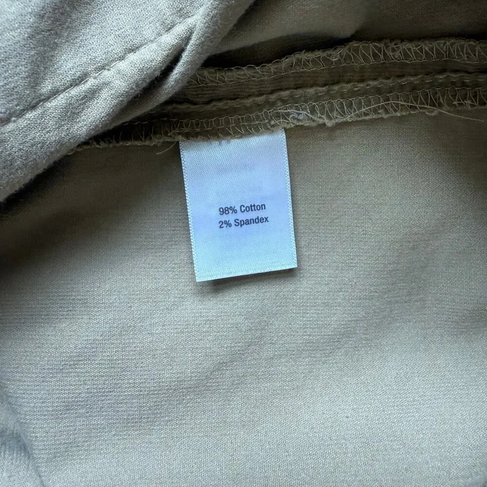 Sahalie Cord Corduroy Jacket L Large Brown Button Zip Pockets Cotton Stretch
